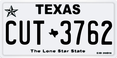 TX license plate CUT3762