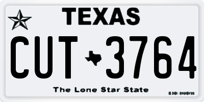 TX license plate CUT3764