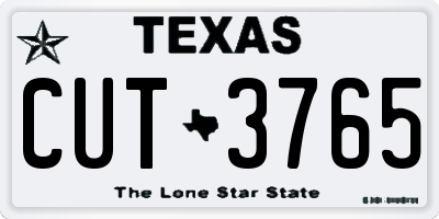 TX license plate CUT3765