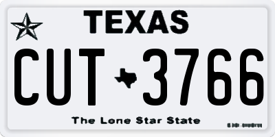 TX license plate CUT3766