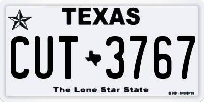 TX license plate CUT3767