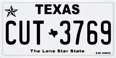 TX license plate CUT3769