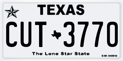 TX license plate CUT3770