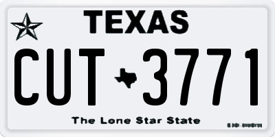 TX license plate CUT3771