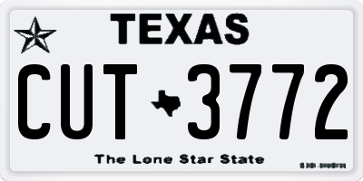 TX license plate CUT3772