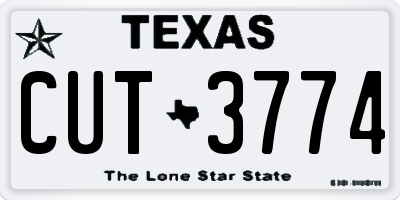 TX license plate CUT3774