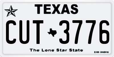 TX license plate CUT3776