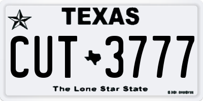 TX license plate CUT3777