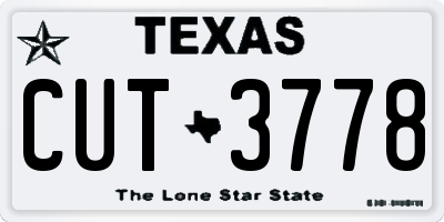 TX license plate CUT3778