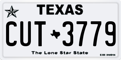 TX license plate CUT3779