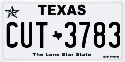 TX license plate CUT3783