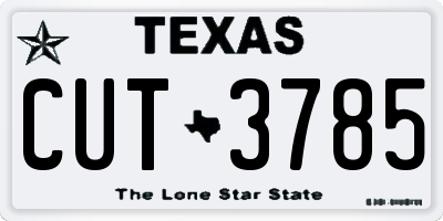 TX license plate CUT3785