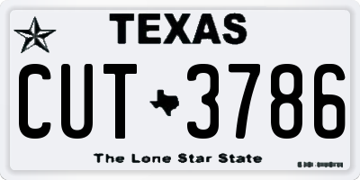 TX license plate CUT3786