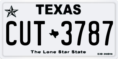 TX license plate CUT3787