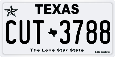 TX license plate CUT3788