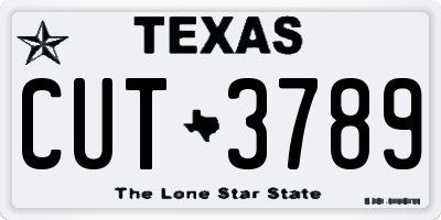 TX license plate CUT3789
