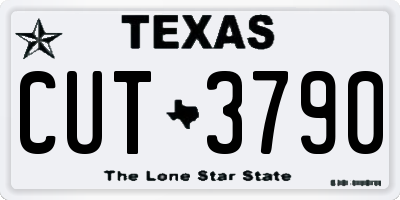 TX license plate CUT3790