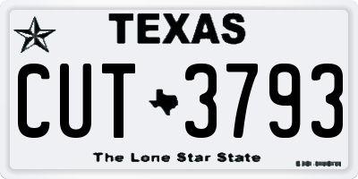 TX license plate CUT3793