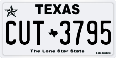 TX license plate CUT3795