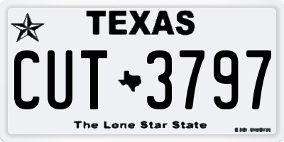 TX license plate CUT3797