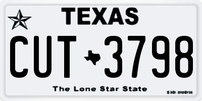 TX license plate CUT3798
