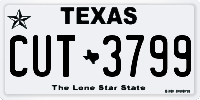 TX license plate CUT3799