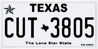TX license plate CUT3805