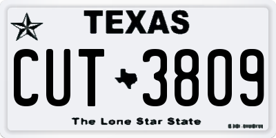 TX license plate CUT3809