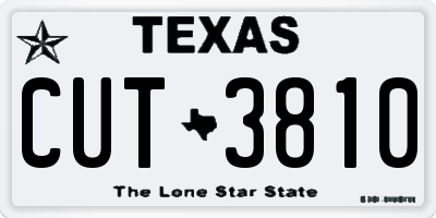 TX license plate CUT3810