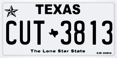 TX license plate CUT3813