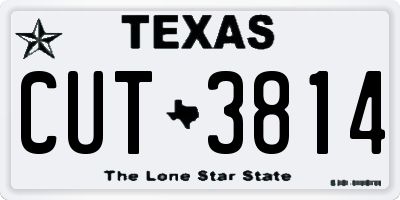 TX license plate CUT3814
