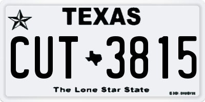 TX license plate CUT3815