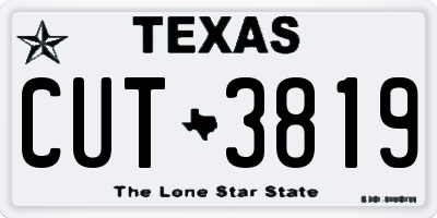 TX license plate CUT3819