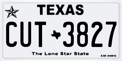 TX license plate CUT3827