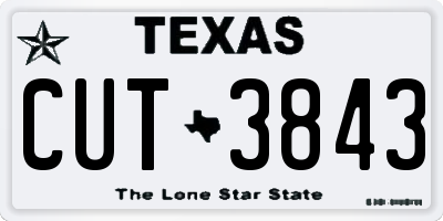TX license plate CUT3843