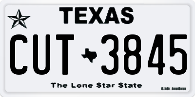 TX license plate CUT3845