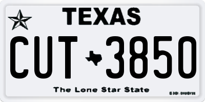 TX license plate CUT3850