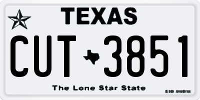 TX license plate CUT3851