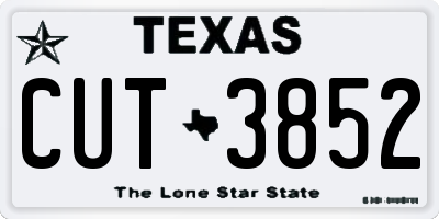 TX license plate CUT3852