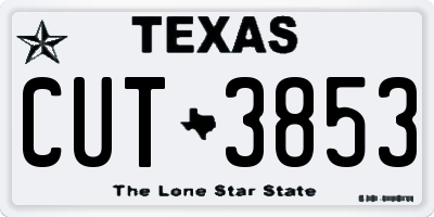 TX license plate CUT3853