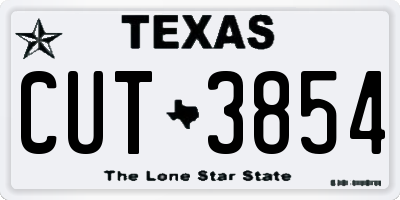 TX license plate CUT3854