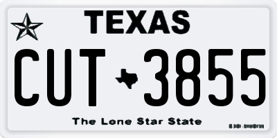 TX license plate CUT3855
