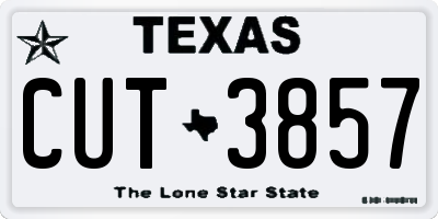 TX license plate CUT3857