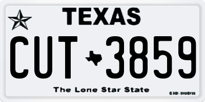 TX license plate CUT3859