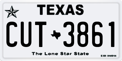 TX license plate CUT3861