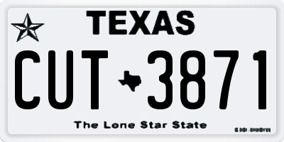 TX license plate CUT3871