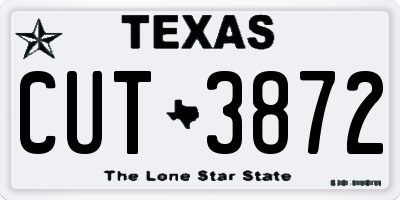 TX license plate CUT3872