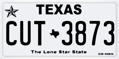 TX license plate CUT3873