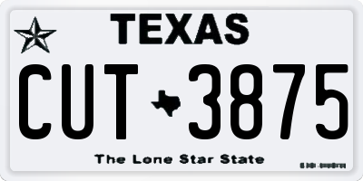 TX license plate CUT3875
