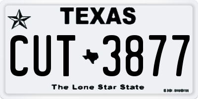 TX license plate CUT3877